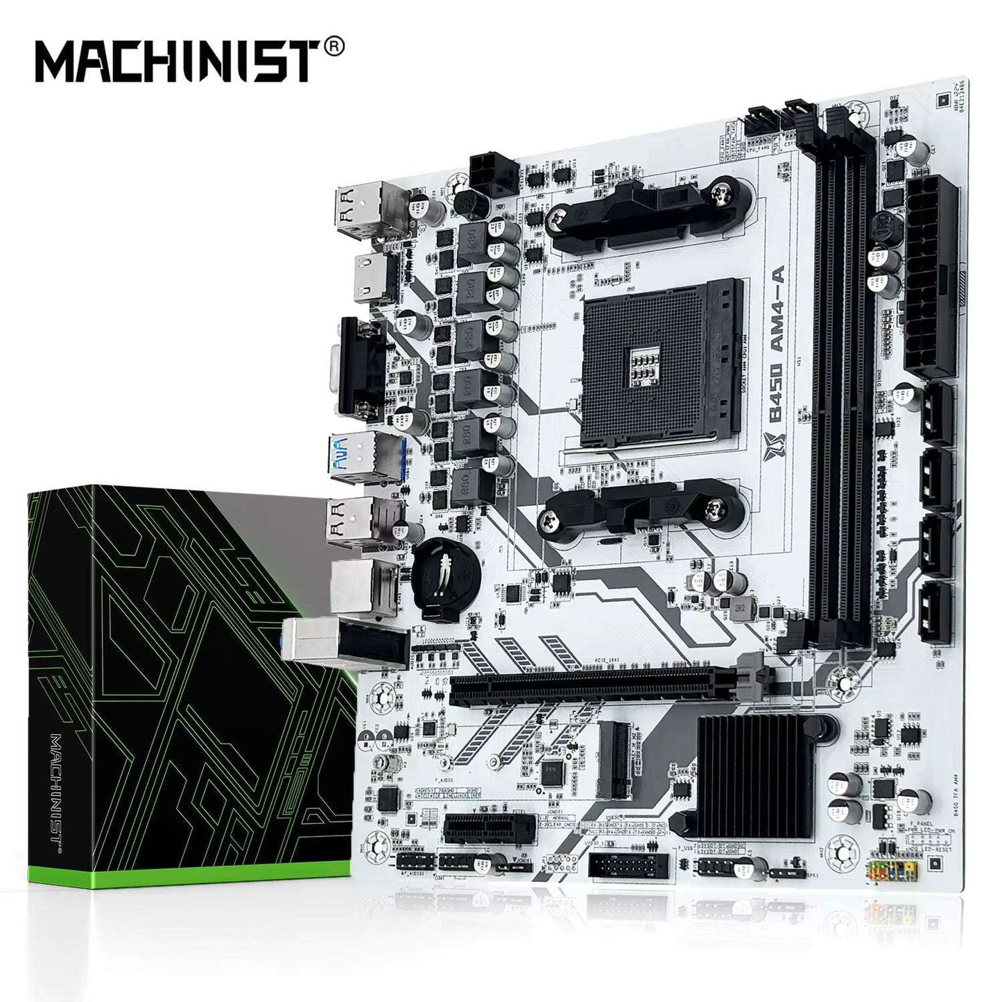B450 Motherboard AMD Processor Dual-Channel DDR4 Memory AM4 Mainboard M.2 NVME (Supports Ryzen 5500 5600 5600G CPU)