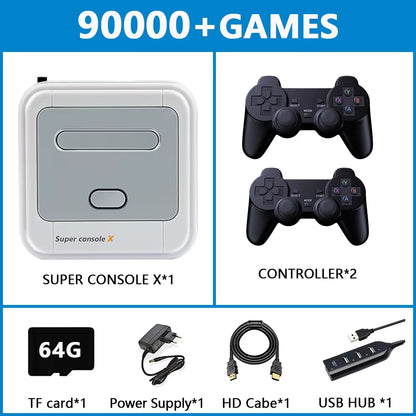Retro Gaming Console Super Console X with 110000 Retro Games for PSP/PS1/DC/MAME Multi-Player Arcade Game Console Max to 256G