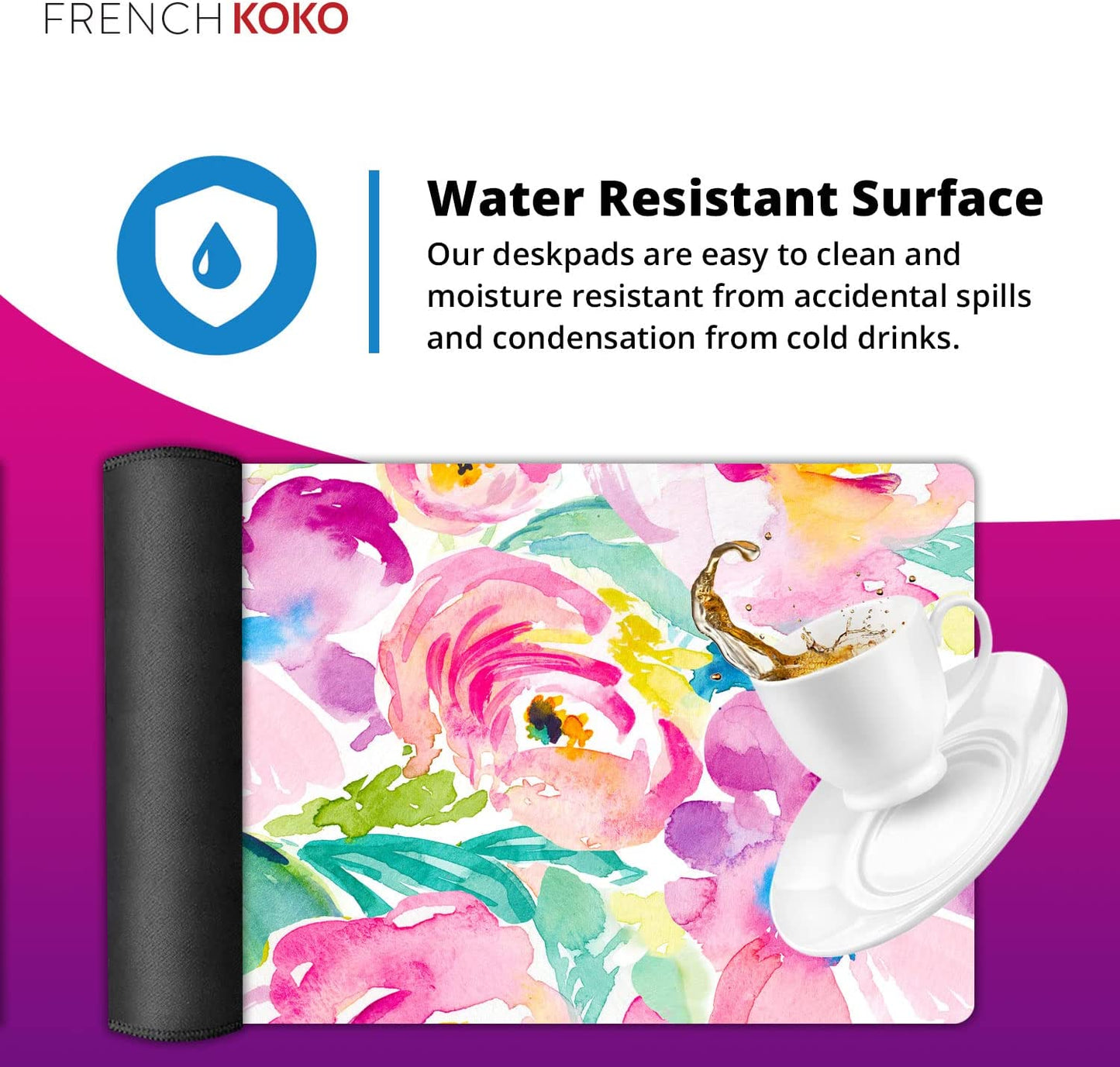 Large Mouse Pad Desk Mat Desk Pad Keyboard School Essentials Office Decor Big Extended Laptop Protector Computer Accessories Pretty Mousepad Women Girls Pink Flowers XL Gift