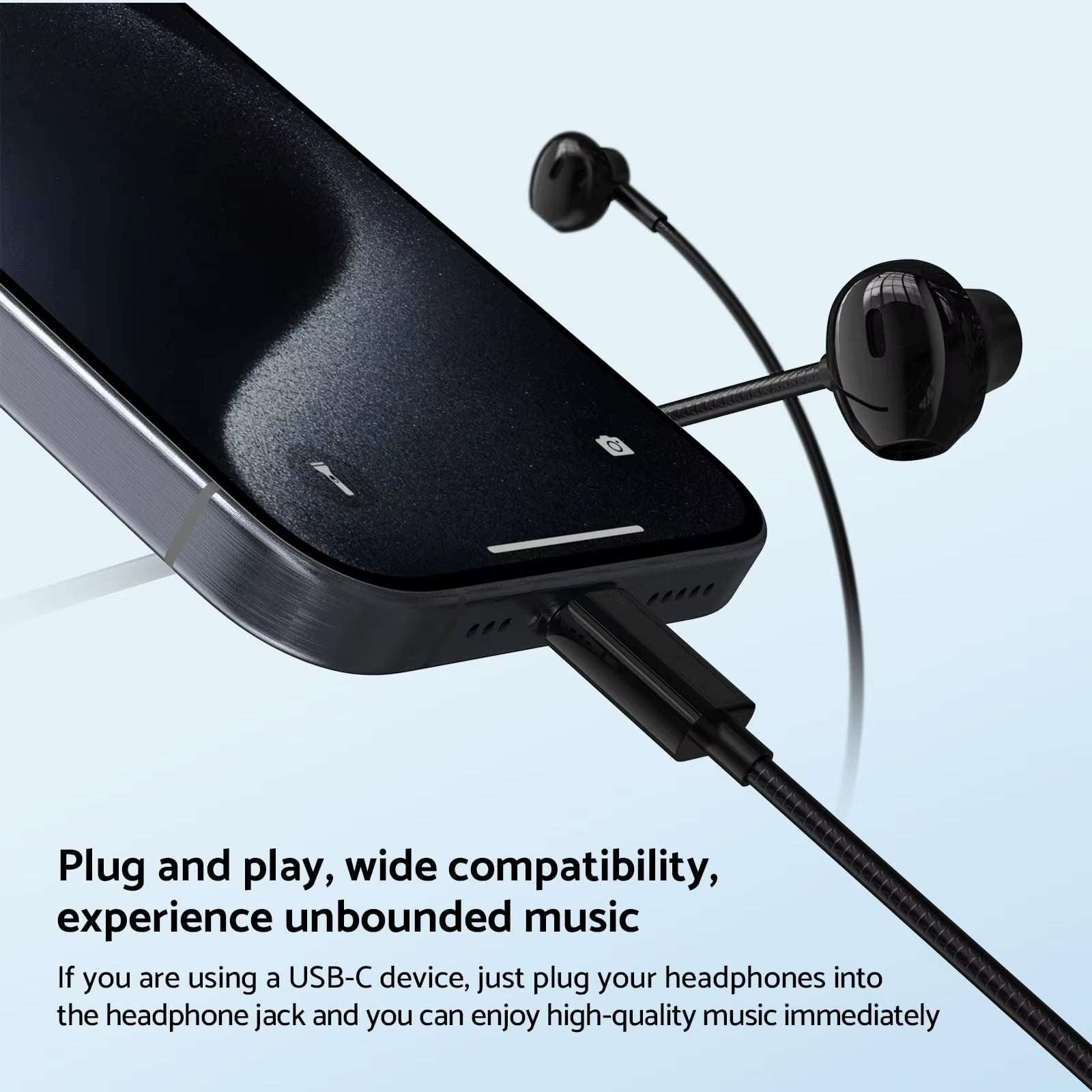 For Samsung Headphones Hifi Surround Sound In-Ear USB Type C 3.5Mm with Wire Control Wired Earplugs for Galaxy S24 S23 S22 Ultra