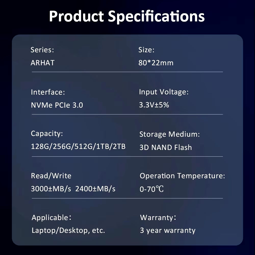M2 SSD Nvme 128GB 256GB 512GB 1TB 2TB SSD M.2 2280 Pcie 3.0 TLC Chip SSD Internal Solid State Disk for Laptop Desktop PC
