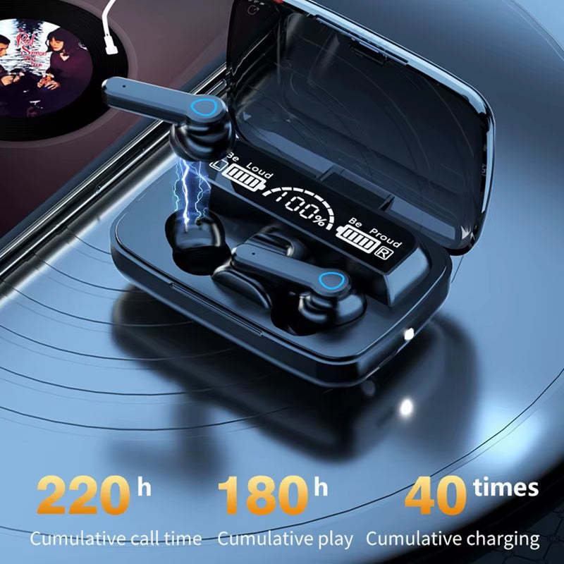 M19 Bluetooth Wireless Headset 5.3 Bluetooth Earphones IPX5 Waterproof Headsets with Mic Hifi Stereo Music Earbuds for All Phone