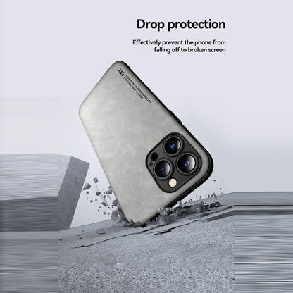 For Iphone 17 16 15 14 13 Pro Max Shockproof Magnetic Leather Black Case Cover