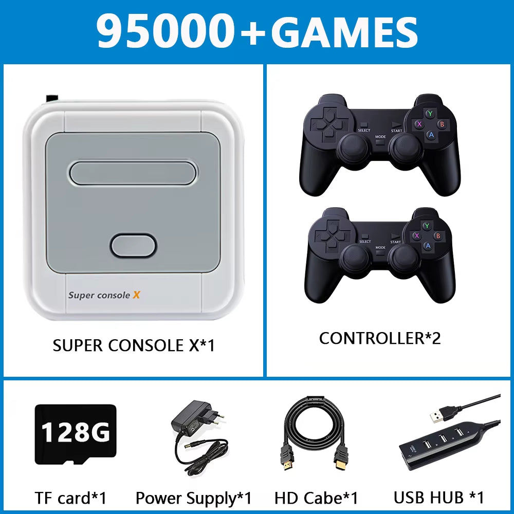 Retro Gaming Console Super Console X with 110000 Retro Games for PSP/PS1/DC/MAME Multi-Player Arcade Game Console Max to 256G