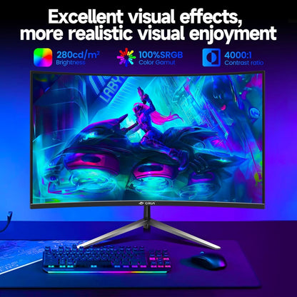 27 Inch 180Hz/200Hz Curved Gaming Monitor, FHD 1920 * 1080P Frameless 1800R