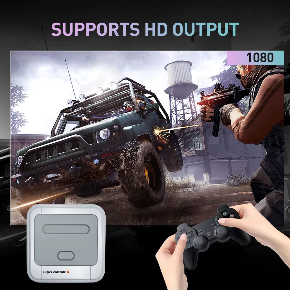 Retro Gaming Console Super Console X with 110000 Retro Games for PSP/PS1/DC/MAME Multi-Player Arcade Game Console Max to 256G