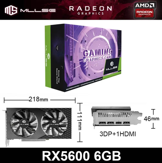 New Radeon RX5600 Graphic Card GDDR6 6GB Gaming Computer GPU AMD RX5600 6GB Game Desktop Computer Graphics Card