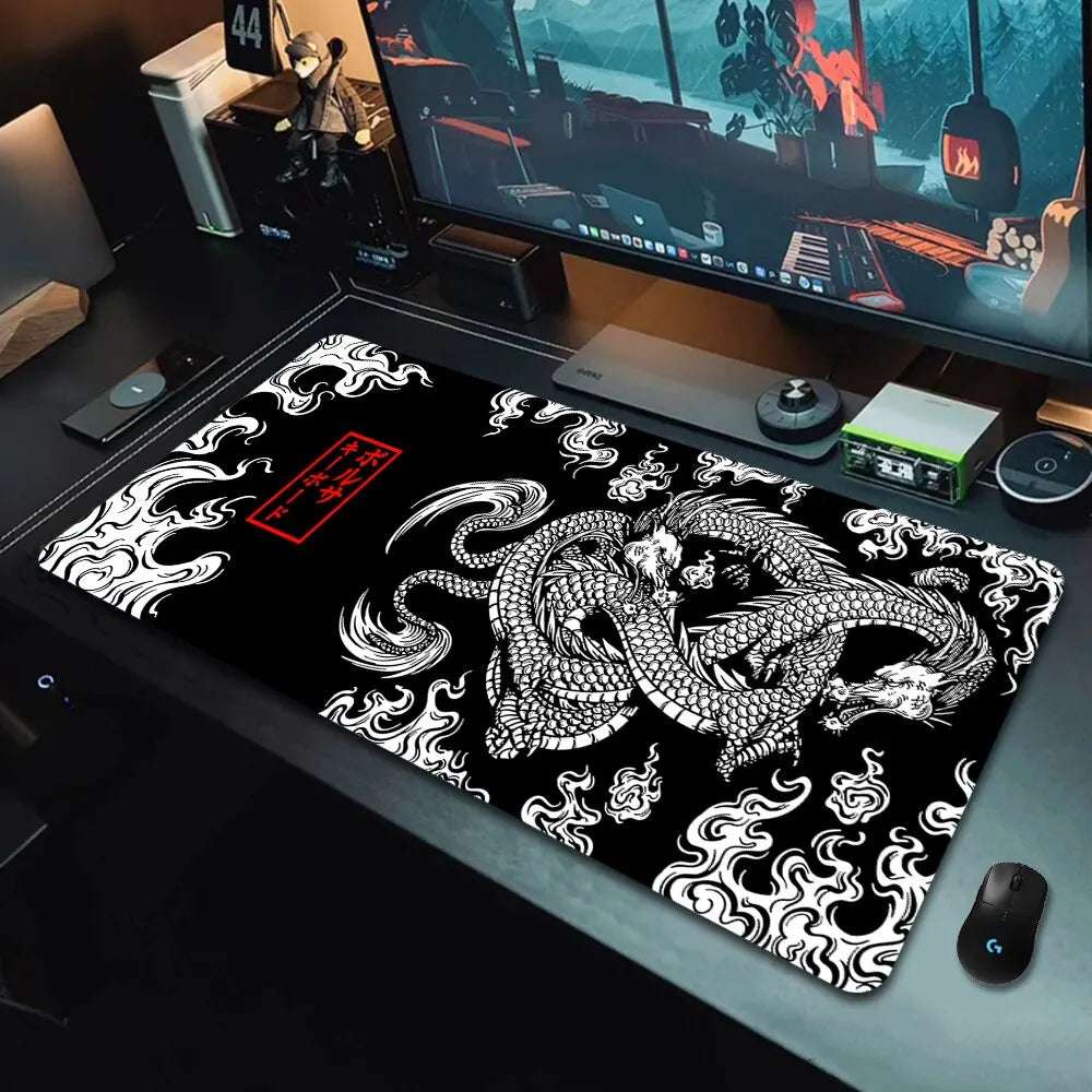 Japanese Dragon Large Gaming Mousepad Keyboard Gamer Mouse Pad on the Table Speed Desk Mat Anime Mouse Mats ，Dragon Pattern