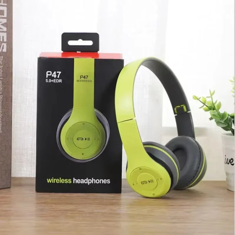 Bluetooth 50 Wireless Headphones Foldable HIFI Stereo Bass with Mic USB Adapter for Iphone Gaming