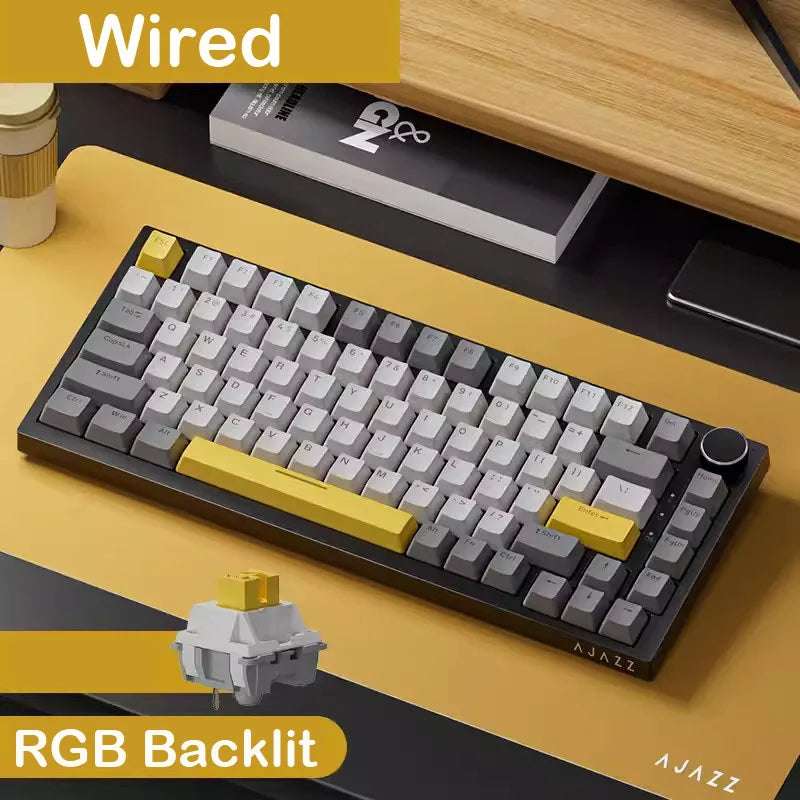 AK820 Pro Wired&Wireless Mechanical Gaming Keyboard Tri-Mode RGB Backlit Hot-Swappable Switches,70% Compact Layout,Pc/Mac