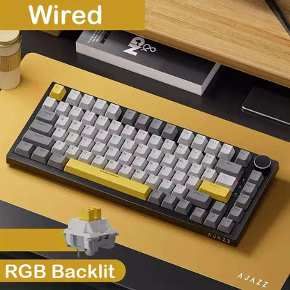 AK820 Pro Wired&Wireless Mechanical Gaming Keyboard Tri-Mode RGB Backlit Hot-Swappable Switches,70% Compact Layout,Pc/Mac