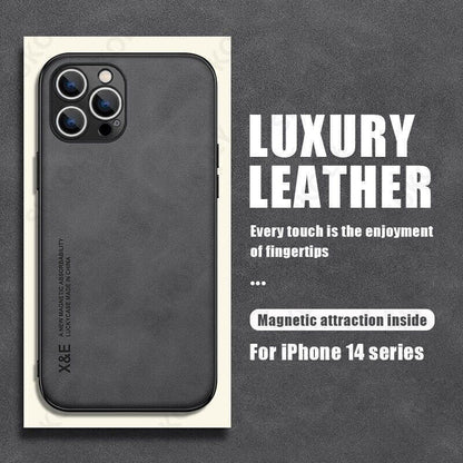 For Iphone 17 16 15 14 13 Pro Max Shockproof Magnetic Leather Black Case Cover