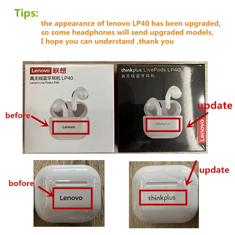 New LP40 NEW Bluetooth V5.0 Earphones Anti-Sweat Lightweight Headphones Compatible with Smart Phone Laptop Computer Earbuds
