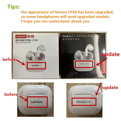 New LP40 NEW Bluetooth V5.0 Earphones Anti-Sweat Lightweight Headphones Compatible with Smart Phone Laptop Computer Earbuds