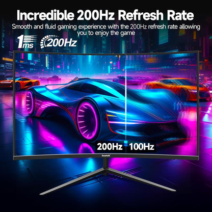 27 Inch 180Hz/200Hz Curved Gaming Monitor, FHD 1920 * 1080P Frameless 1800R