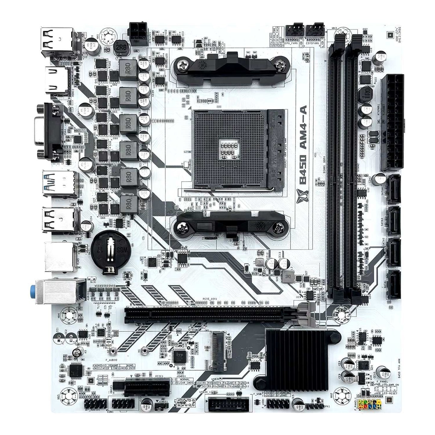 B450 Motherboard AMD Processor Dual-Channel DDR4 Memory AM4 Mainboard M.2 NVME (Supports Ryzen 5500 5600 5600G CPU)
