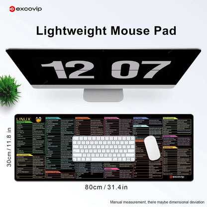 Linux Commands Line Mouse Pad Large Mousepad Shortcuts for Red Hat Ubuntu Opensuse Arch Debian Unix Programmer Desk Mat